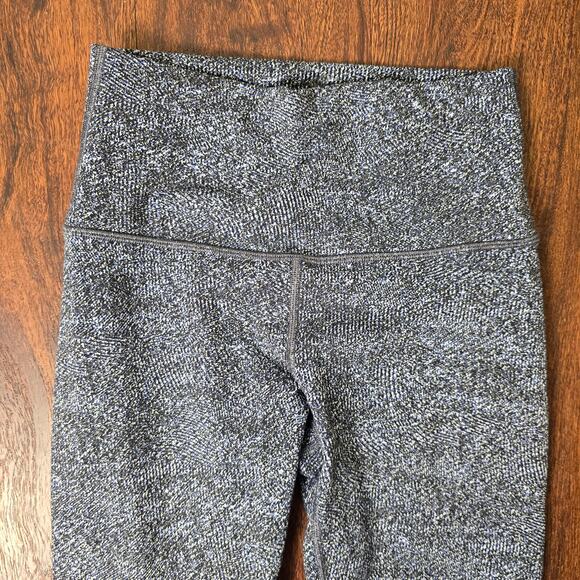 Lululemon Wunder Under Crop (Hi-Rise) *21" Fusion Jacquard Black Violet Viola - Picture 4 of 8